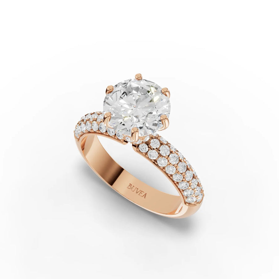 2.68 CT hidden halo ring rose gold angle