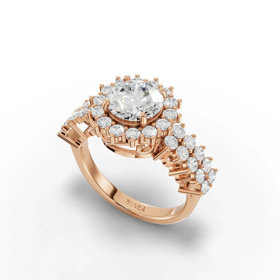 2.69 CT split shank bridal ring rose gold angle