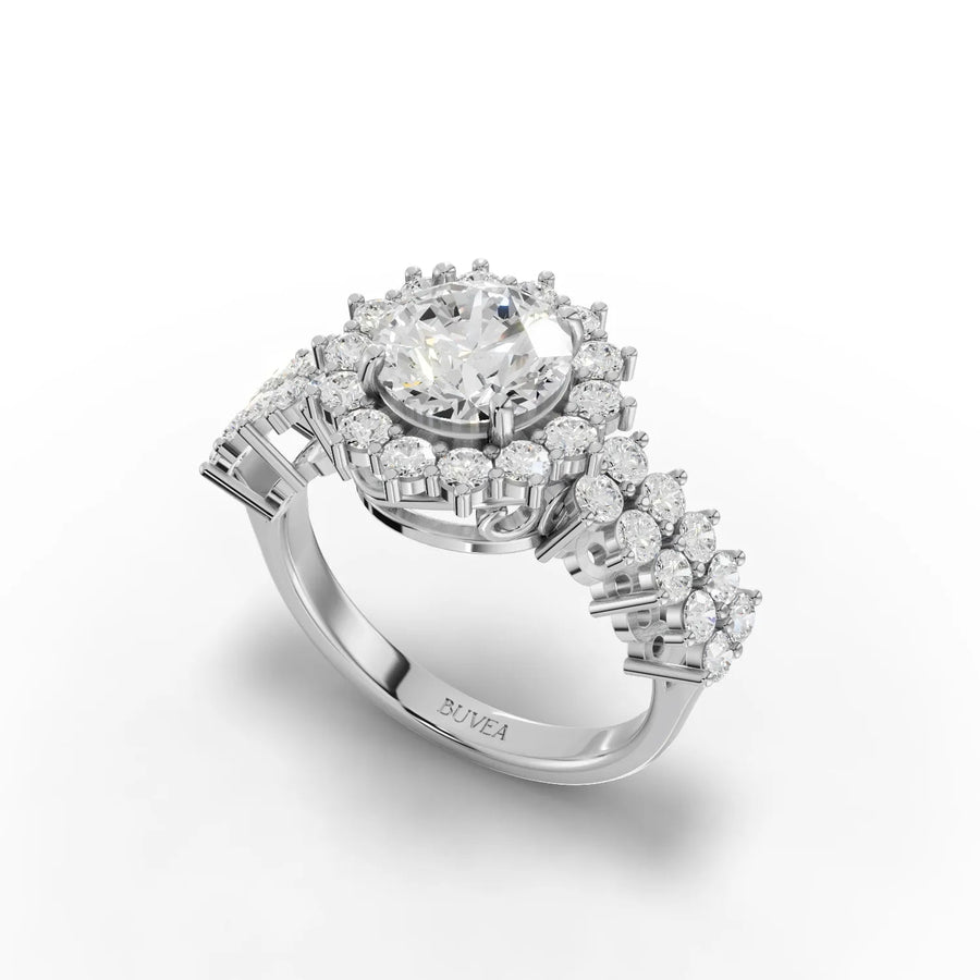 2.69 CT split shank bridal ring white gold angle view
