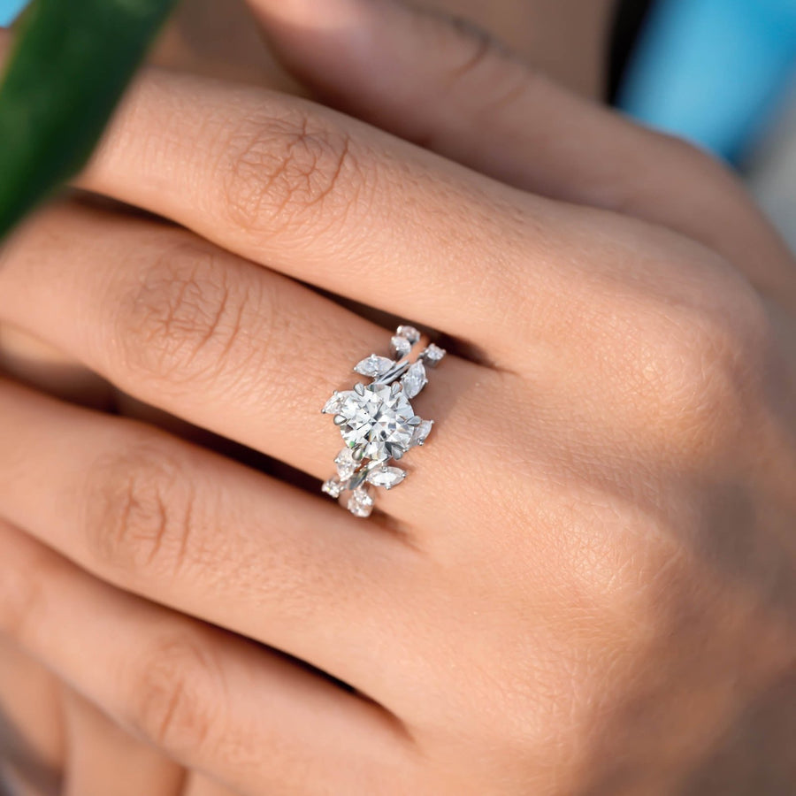 2.72 CT round cut lab-grown diamond ring worn on hand