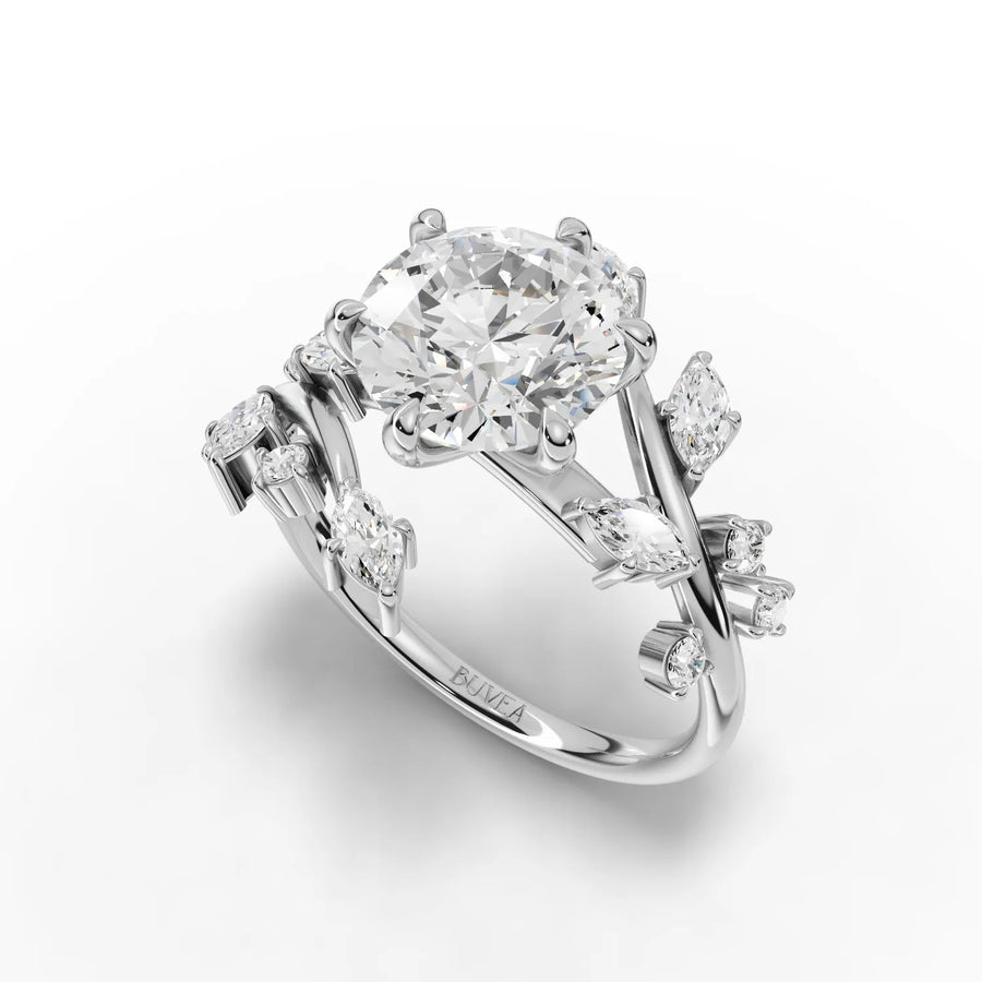2.72 CT accent ring white gold angled profile