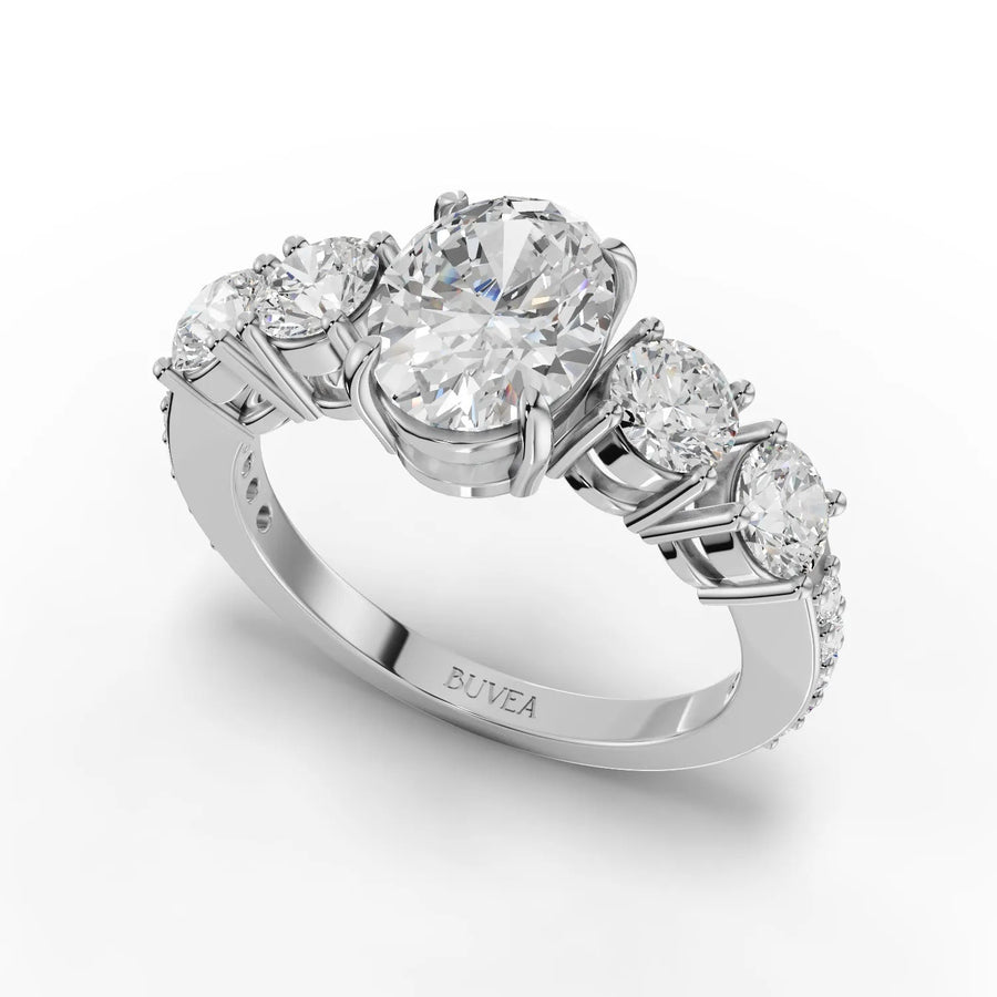 2.20 CT oval ring white gold angled profile