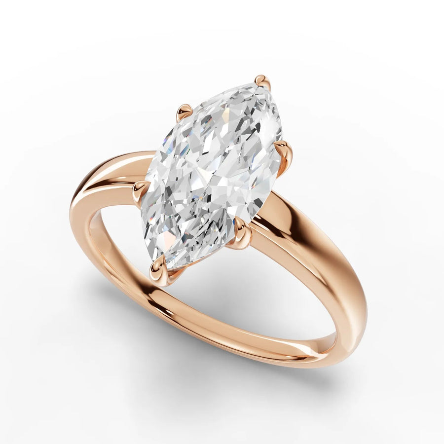 Rose gold prong geometry details