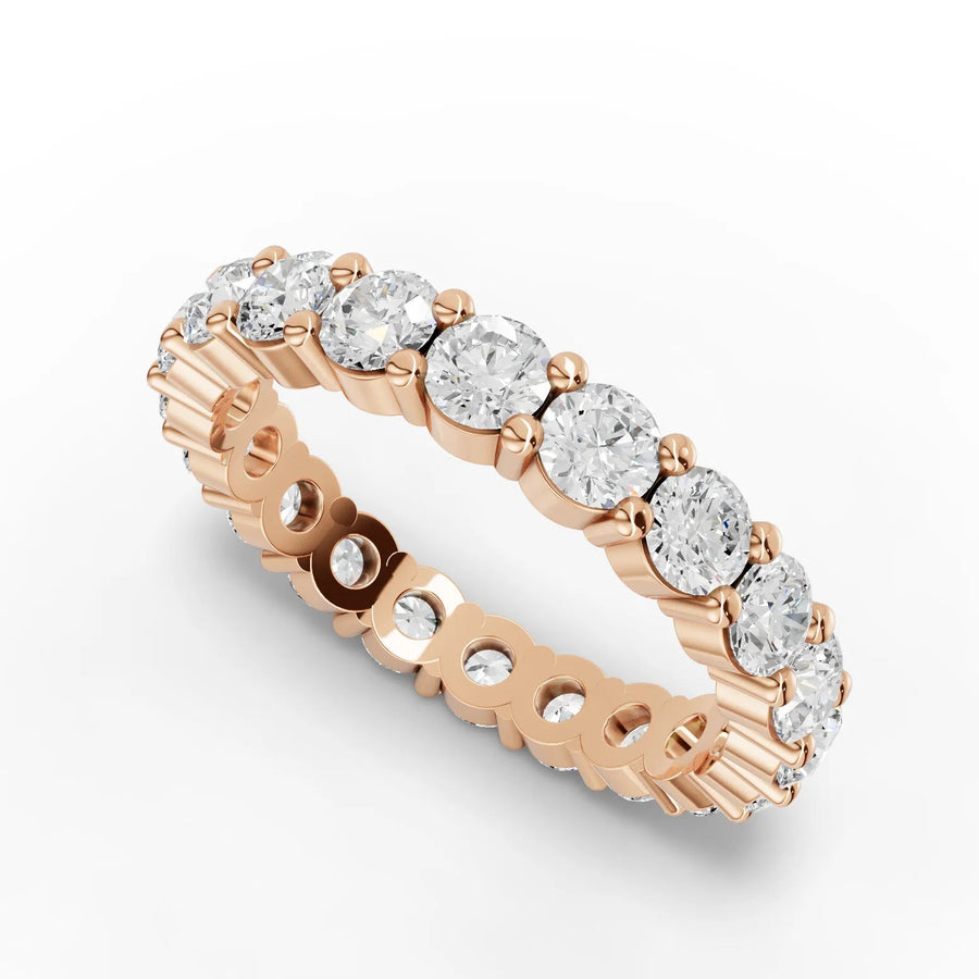 Round eternity ring rose gold angle