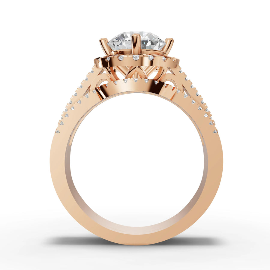 2.01 CT double halo ring proportion angle