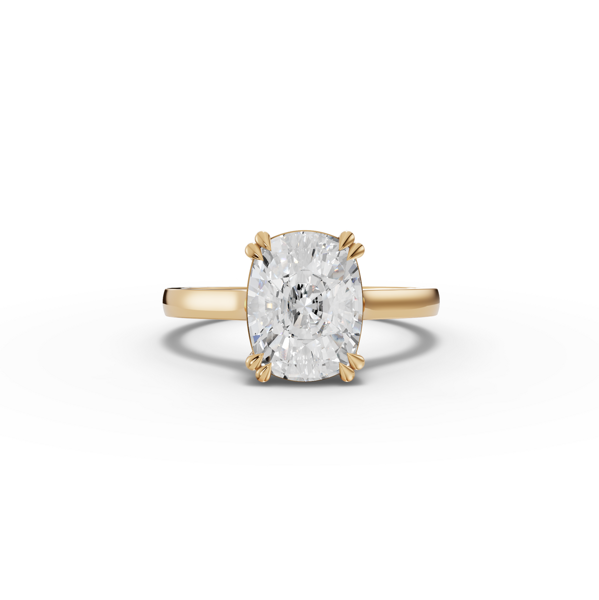 3.00 CT Cushion Lab Grown Diamond Engagement Ring in yellow gold