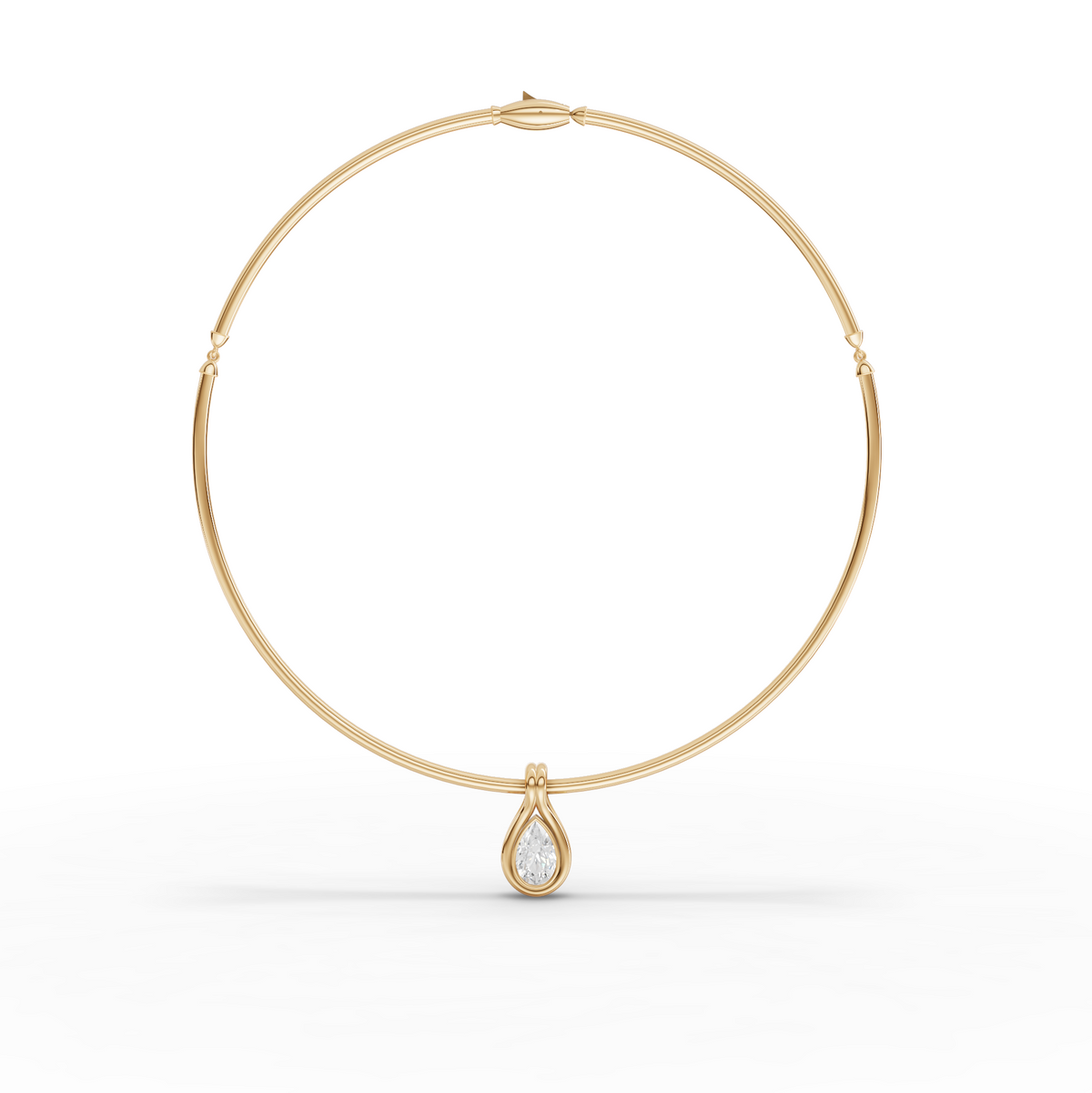3.00 CT Pear Lab Grown Diamond Drop Pendant Necklace in yellow gold