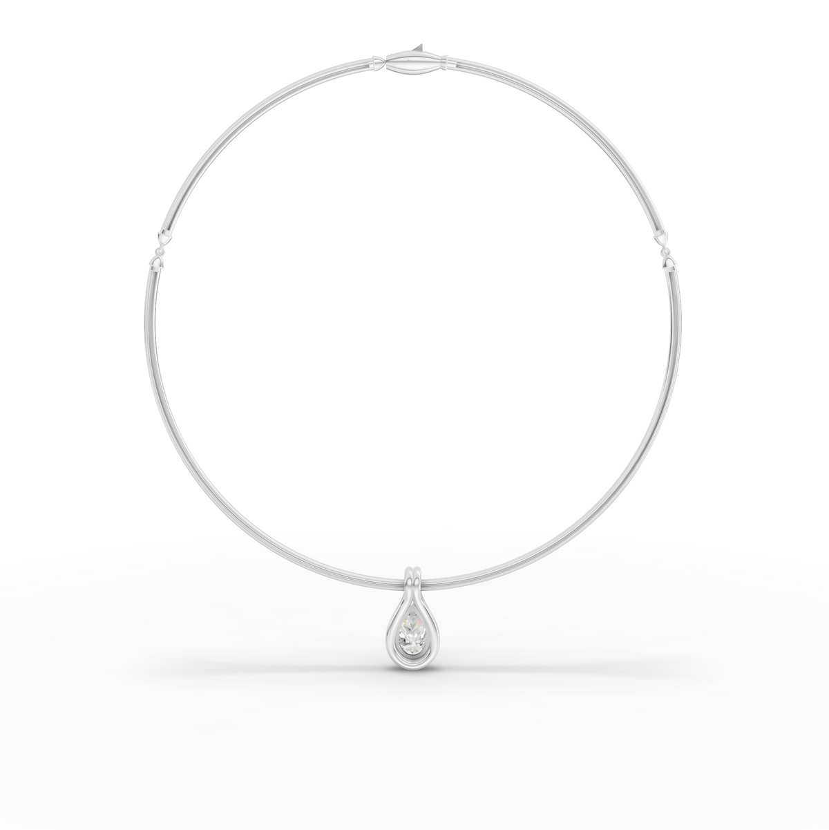 3.00 CT Pear Lab Grown Diamond Drop Pendant Necklace, view 2