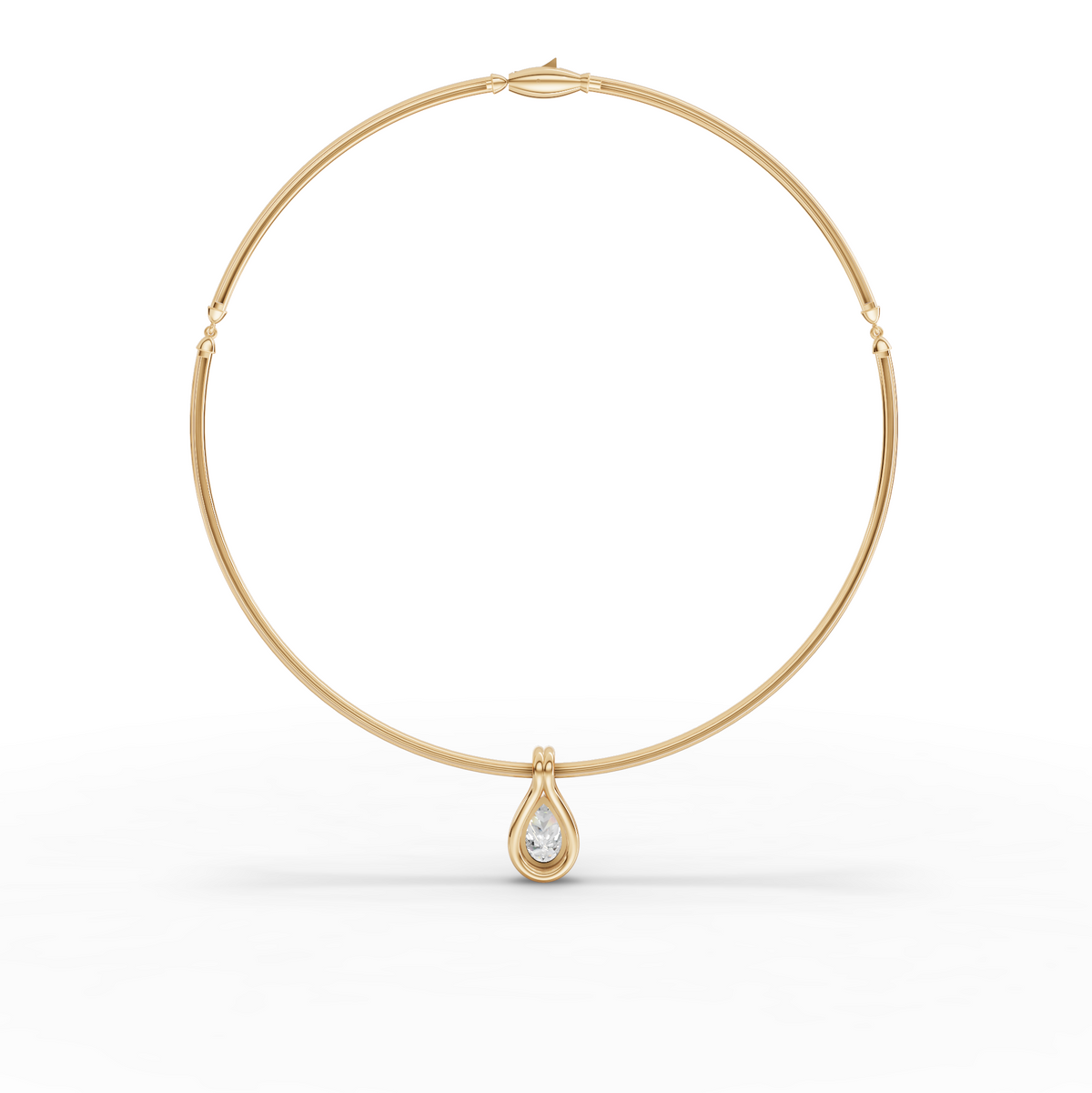 3.00 CT Pear Lab Grown Diamond Drop Pendant Necklace, view 4