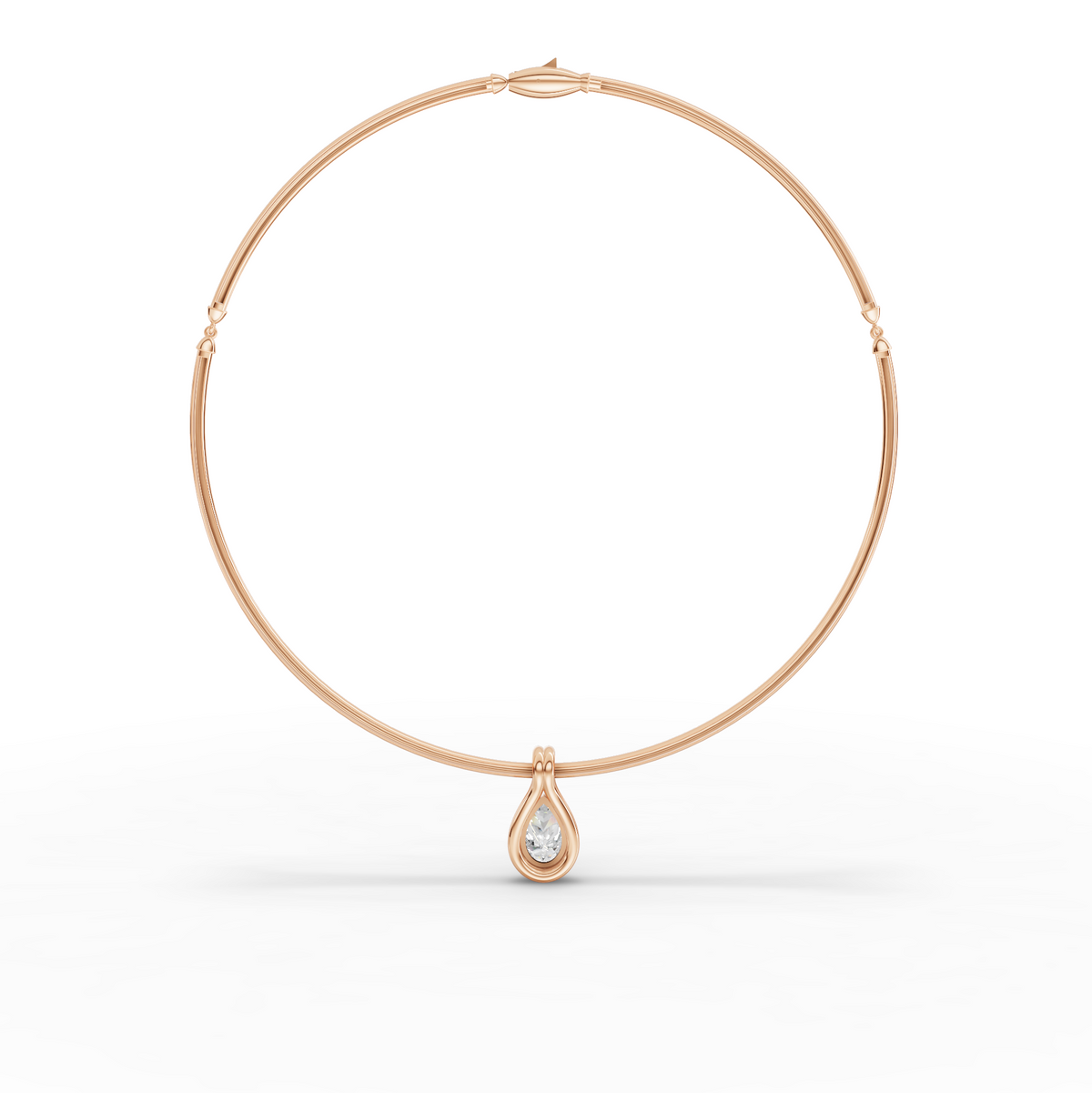 3.00 CT Pear Lab Grown Diamond Drop Pendant Necklace, view 6
