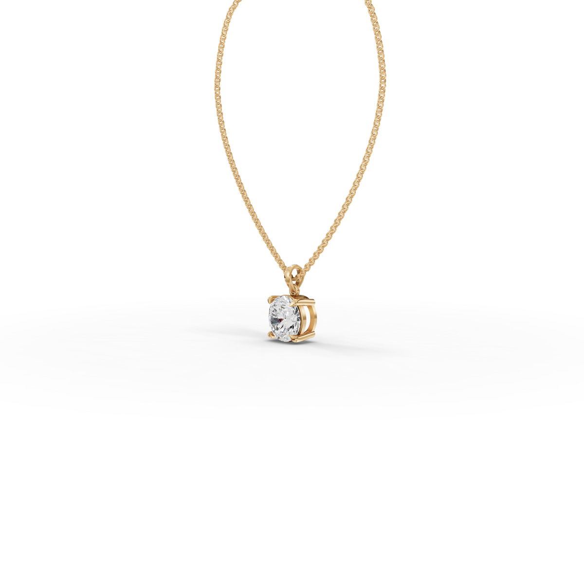 3.00 CT Round Basket Lab Grown Diamond Solitaire Pendant, view 2