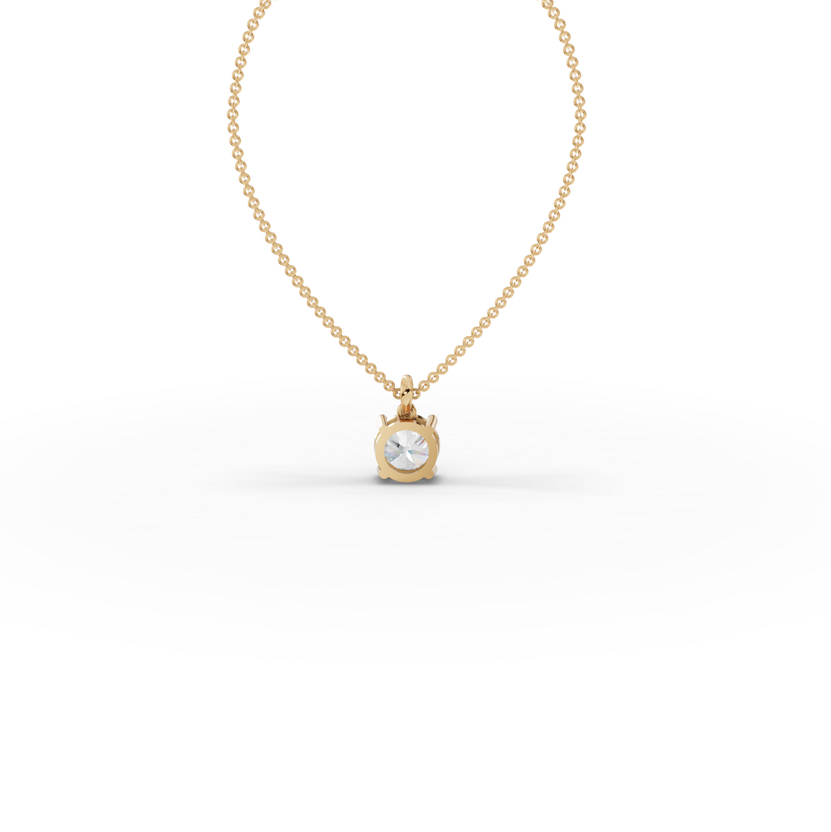 3.00 CT Round Basket Lab Grown Diamond Solitaire Pendant, view 5