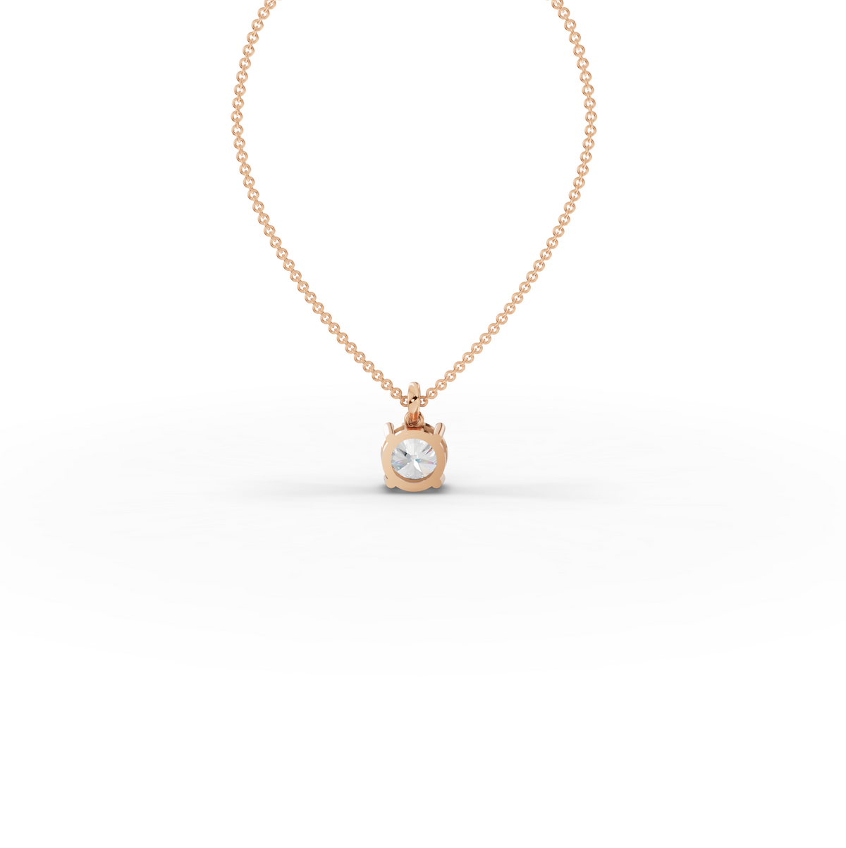 3.00 CT Round Basket Lab Grown Diamond Solitaire Pendant, view 6