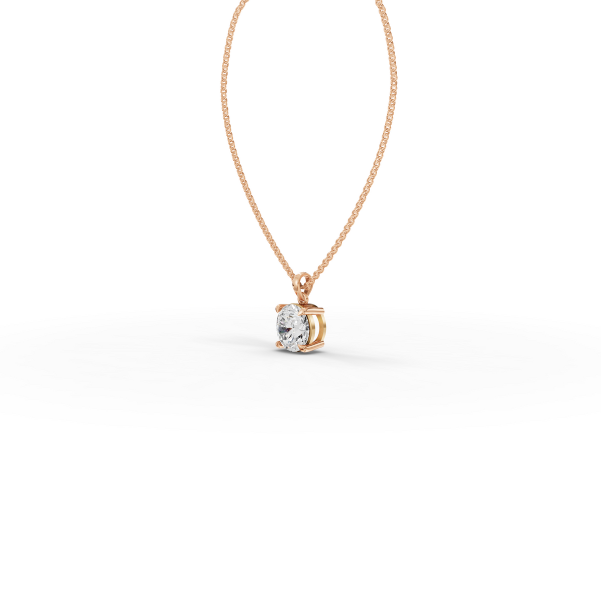 3.00 CT Round Basket Lab Grown Diamond Solitaire Pendant