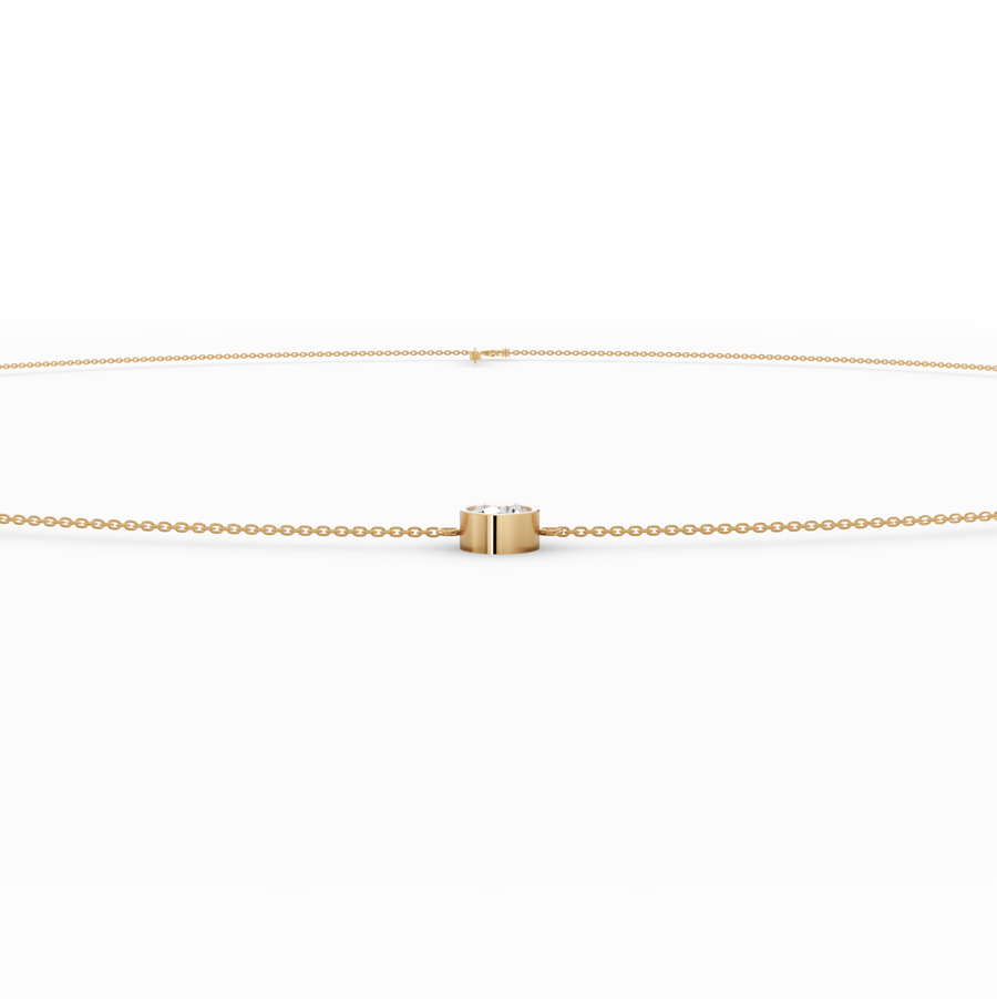 3.00 CT Round Bezel Lab Grown Diamond Belly Chain, view 3