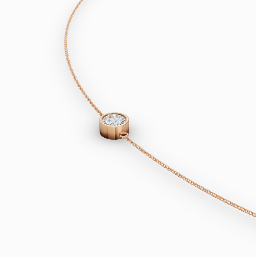 3.00 CT Round Bezel Lab Grown Diamond Belly Chain, view 5
