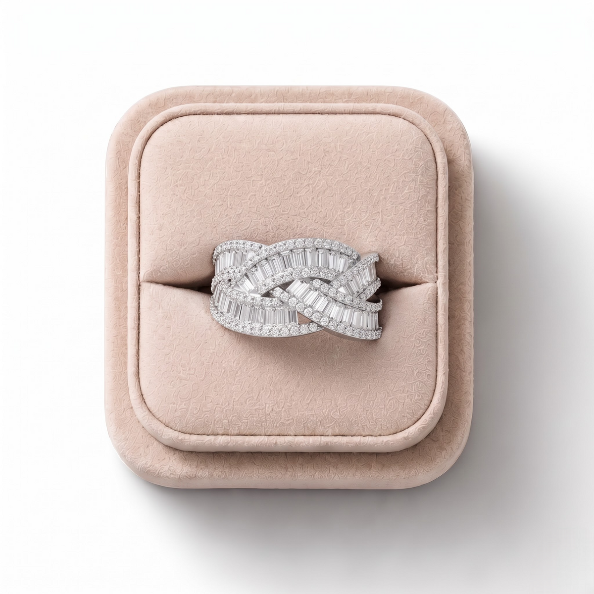 3.19 CT Baguette Multi Row Lab Grown Diamond Ring