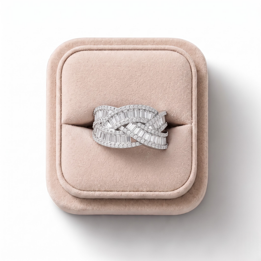 3.19 CT Baguette Multi Row Lab Grown Diamond Ring