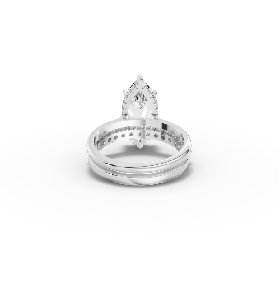 3.49 CT Marquise Lab Grown Diamond Bridal Ring Set, view 2