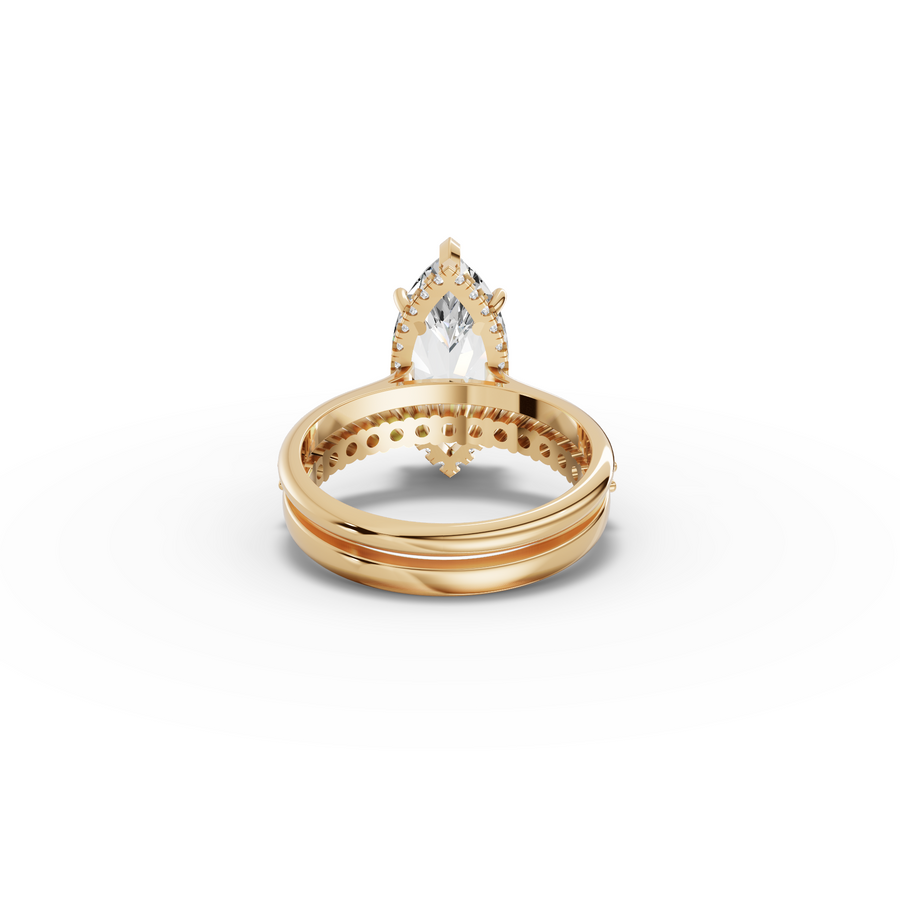 3.49 CT Marquise Lab Grown Diamond Bridal Ring Set, view 4
