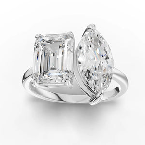 Emerald Two Stone Rings