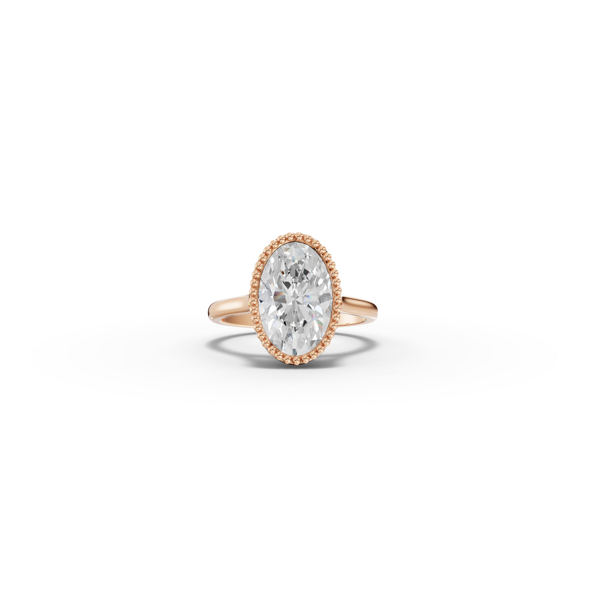 3.50 CT Oval Solitaire Lab Diamond Engagement Ring in rose gold
