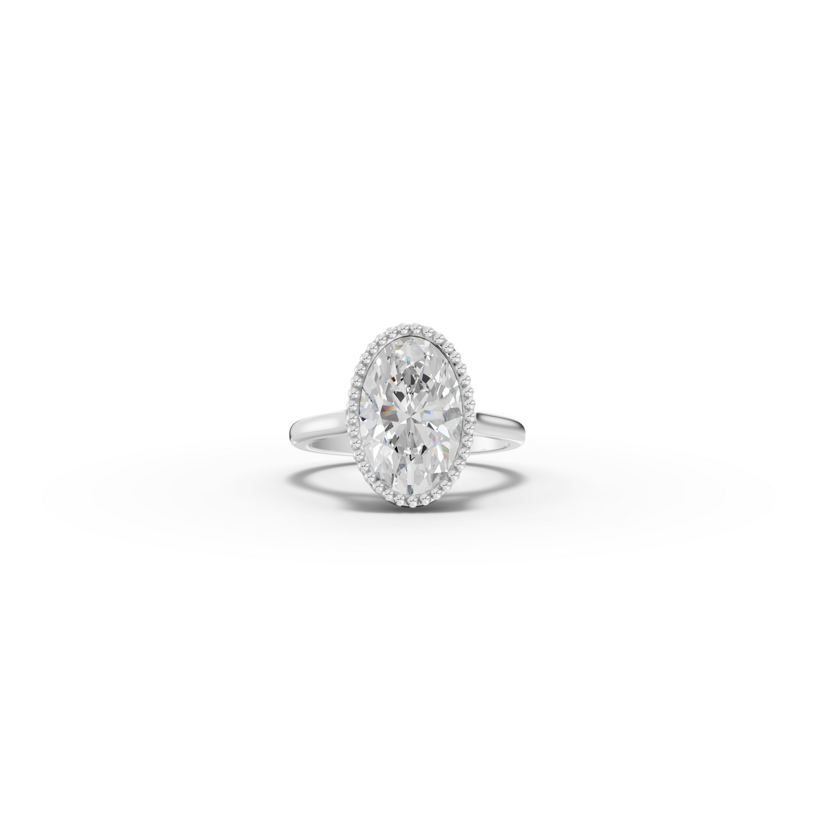 3.50 CT Oval Solitaire Lab Diamond Engagement Ring in white gold
