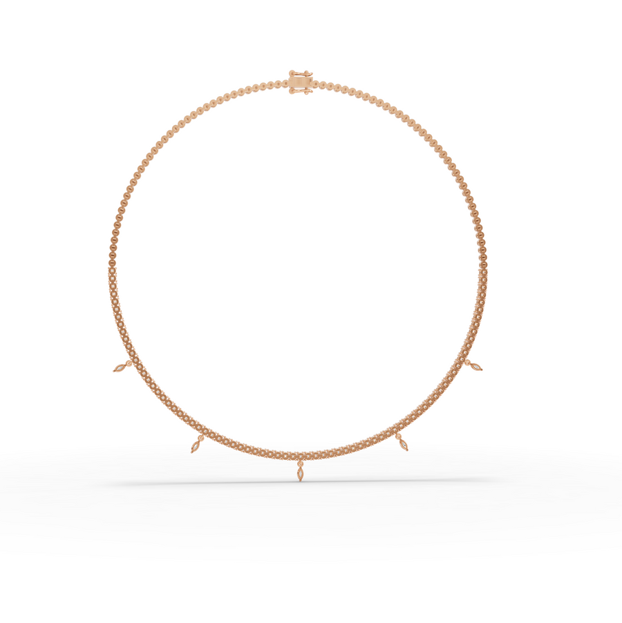 3.55 CT Marquise Drop Lab Grown Diamond Tennis Necklace, view 6
