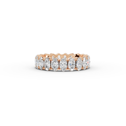 3.58 CT Oval Lab Grown Diamond Full Eternity Ring in rose gold