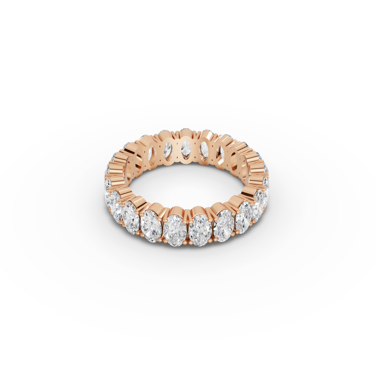 3.58 CT Oval Lab Grown Diamond Full Eternity Ring, view 5