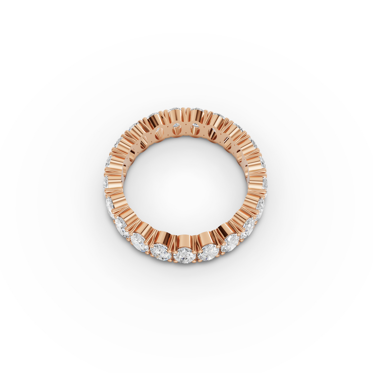 3.58 CT Oval Lab Grown Diamond Full Eternity Ring, view 6
