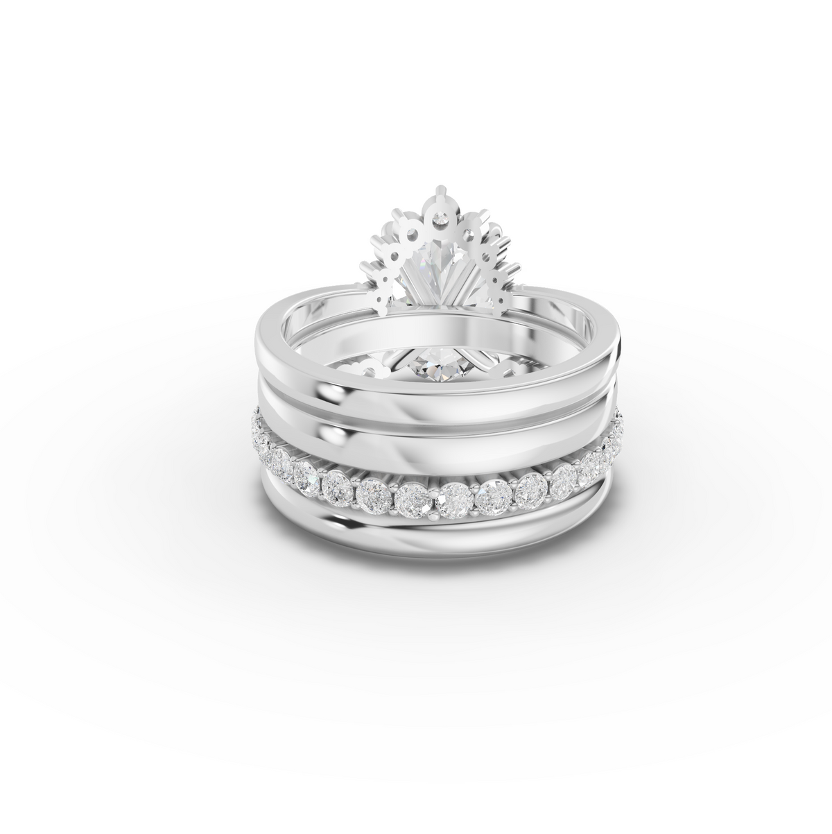 3.91 CT Oval With Side Band Lab Grown Diamond Bridal Set, view 2