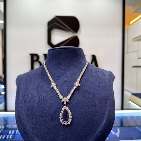 Lab-Grown Diamond Necklace with Pear Drop Pendant