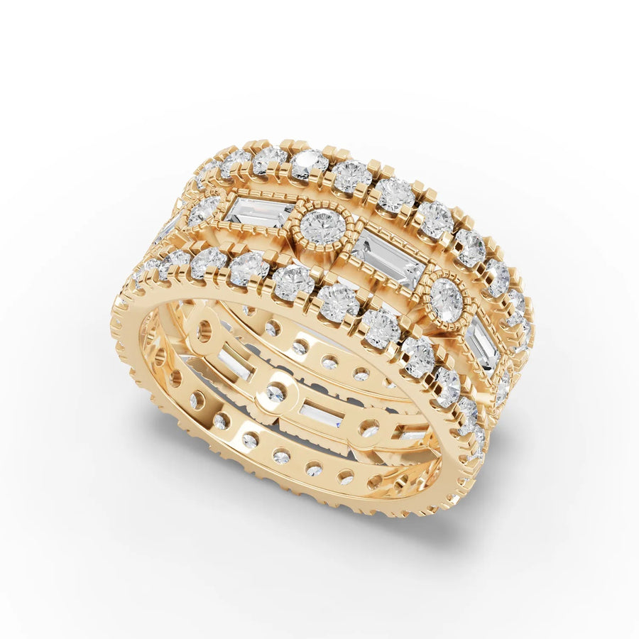 Diamond bridal set yellow gold angle