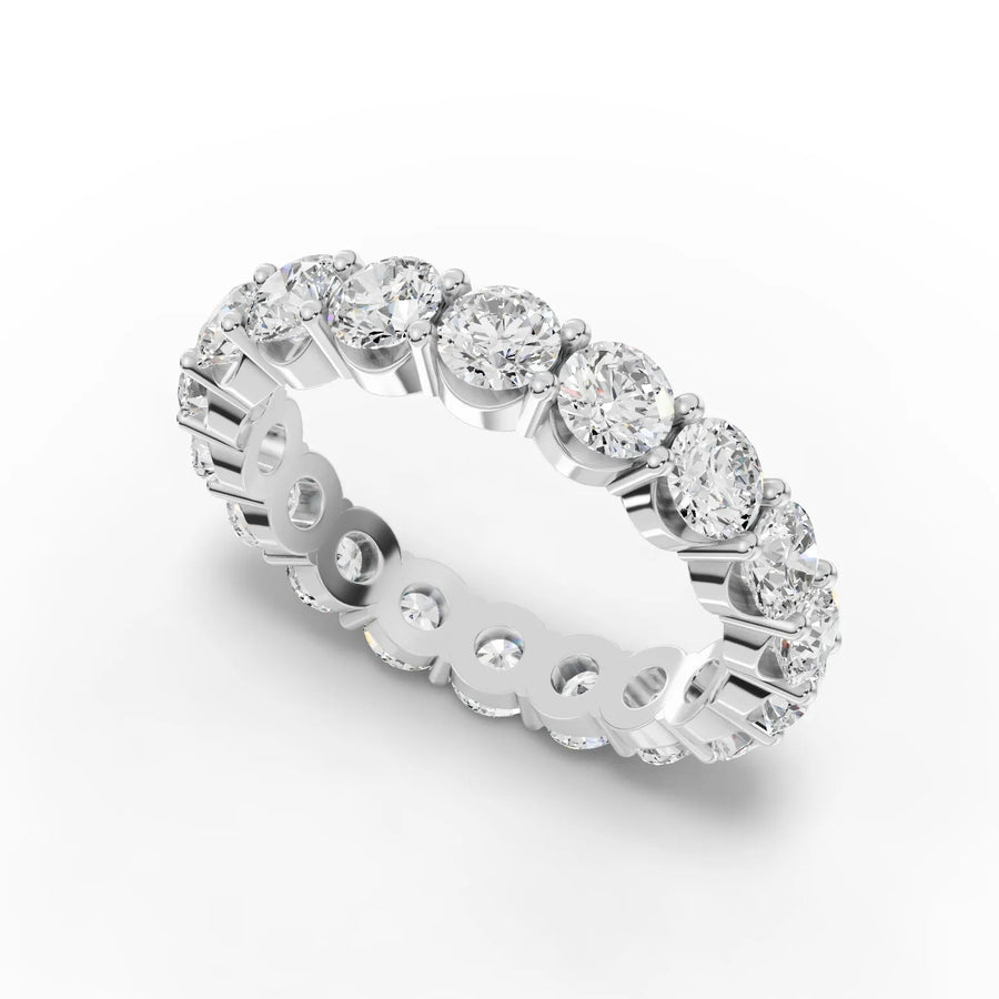 Round eternity band white gold angle