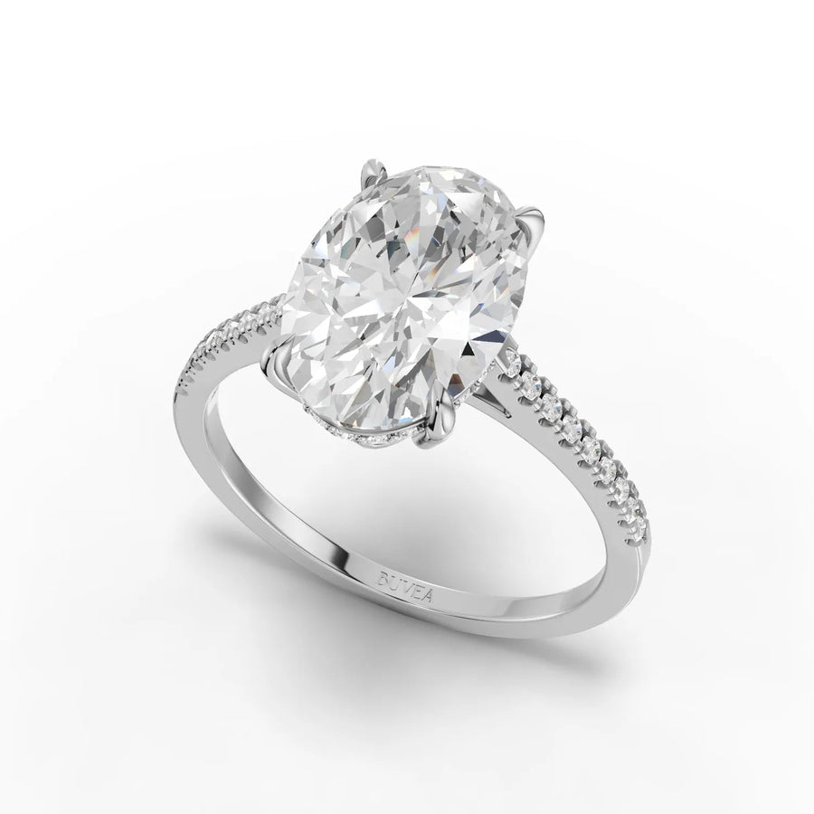 3.19 CT oval ring white gold angled profile