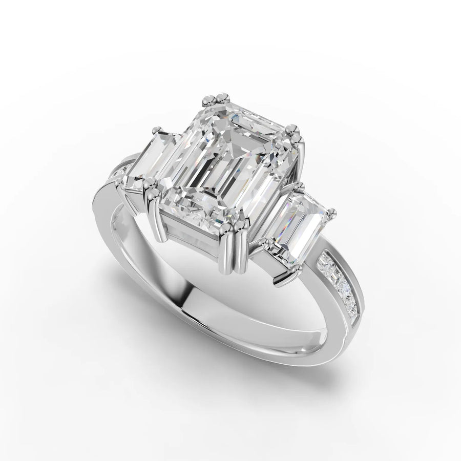 White gold halo ring detail