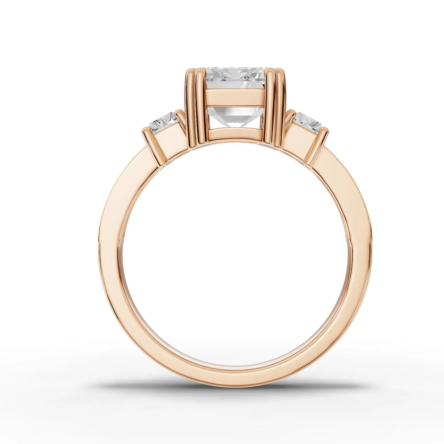 Rose gold side-stone channel detail