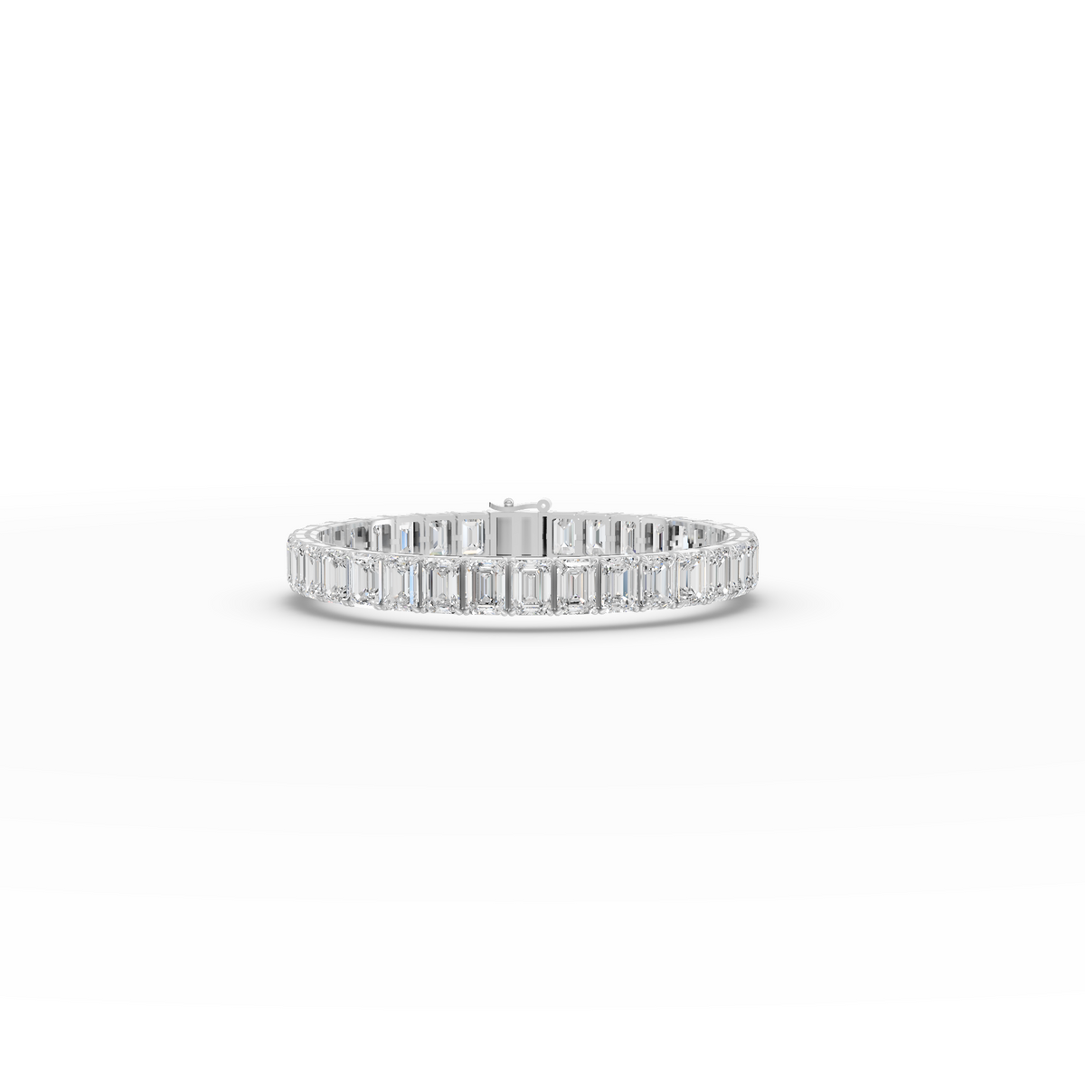 34.00 CT Emerald Lab Grown Diamond Tennis Bracelet in white gold
