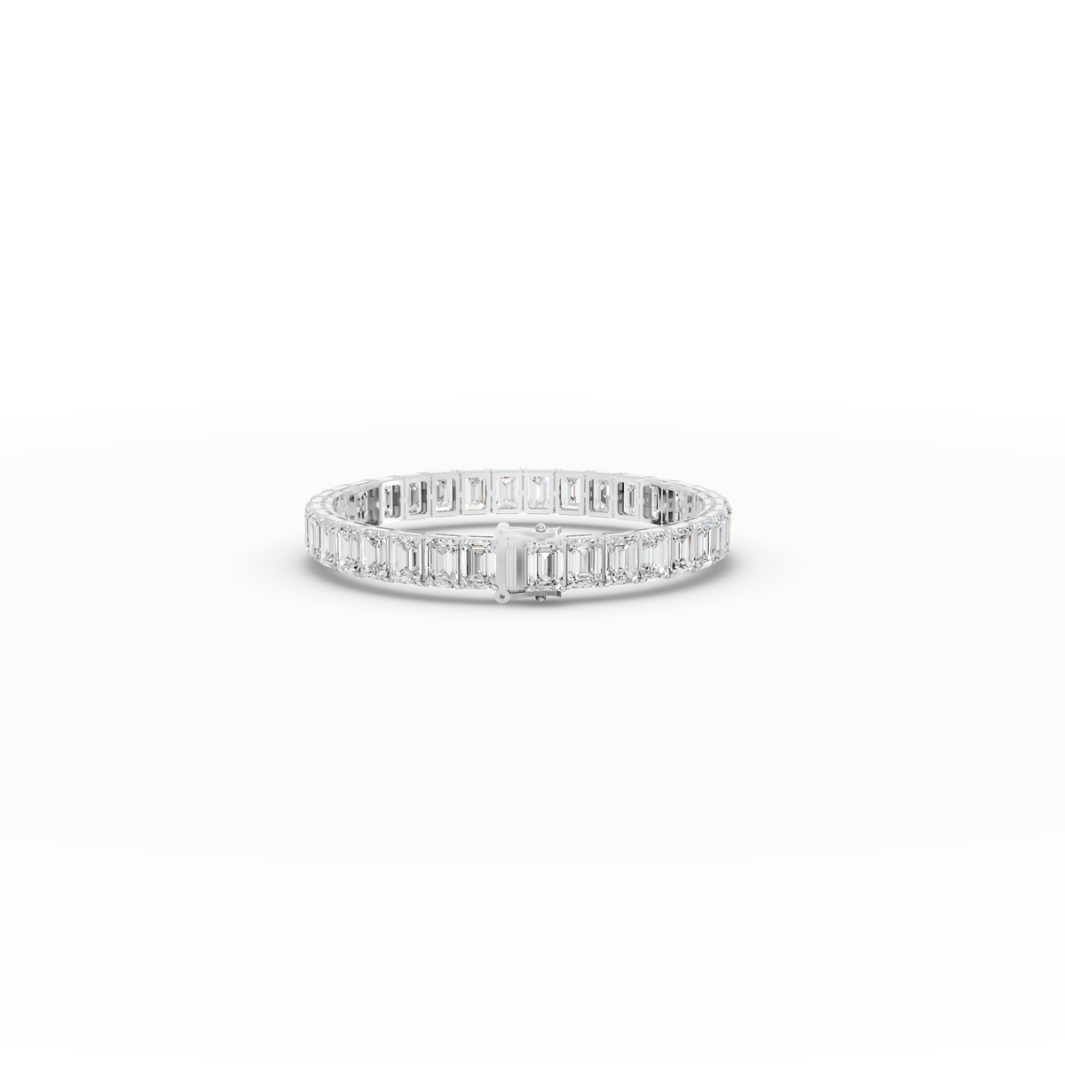 34.00 CT Emerald Lab Grown Diamond Tennis Bracelet, view 2