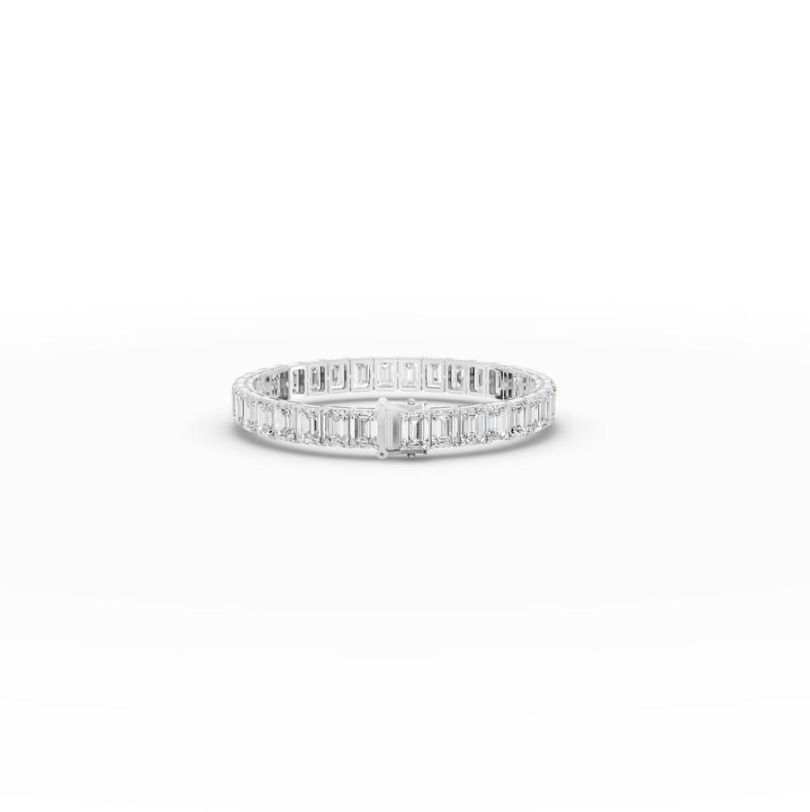 34.00 CT Emerald Lab Grown Diamond Tennis Bracelet, view 2