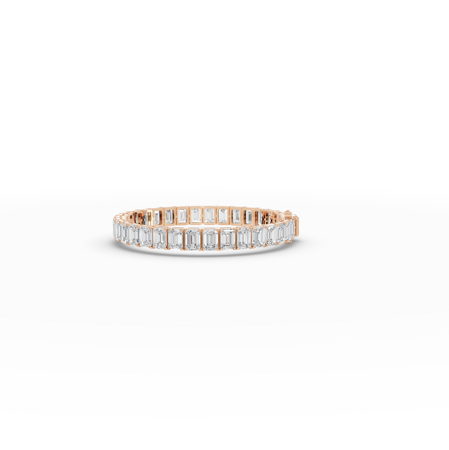 34.00 CT Emerald Lab Grown Diamond Tennis Bracelet, view 5