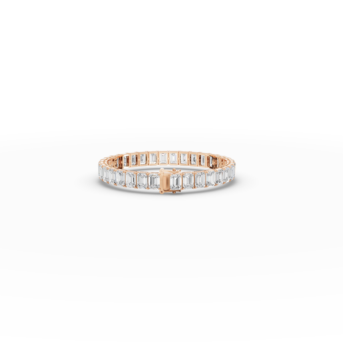 34.00 CT Emerald Lab Grown Diamond Tennis Bracelet, view 6
