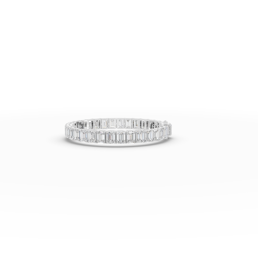34.00 CT Emerald Lab Grown Diamond Tennis Bracelet