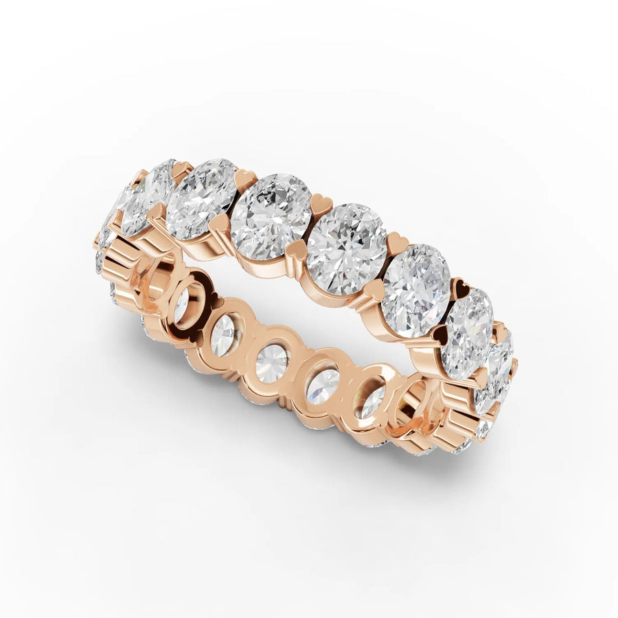 Oval eternity band rose gold angle