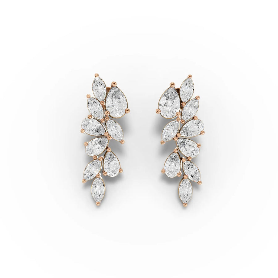 Rose gold cascade silhouette detail