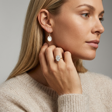 2.003 Ct Oval Diamond Ring with Hidden Wrap Setting