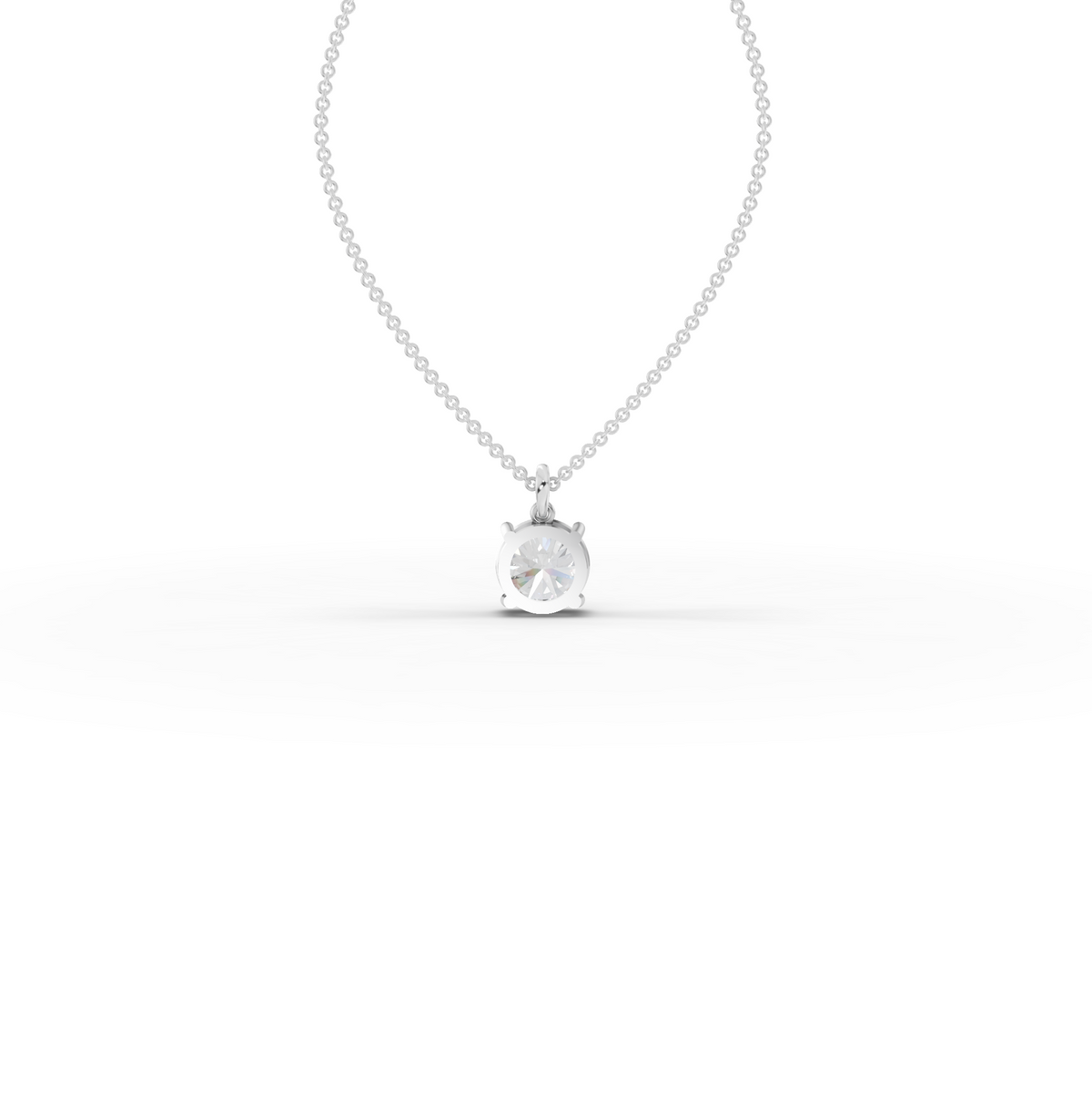 4.00 CT Round Prong Basket Lab Grown Diamond Solitaire Pendant, view 2