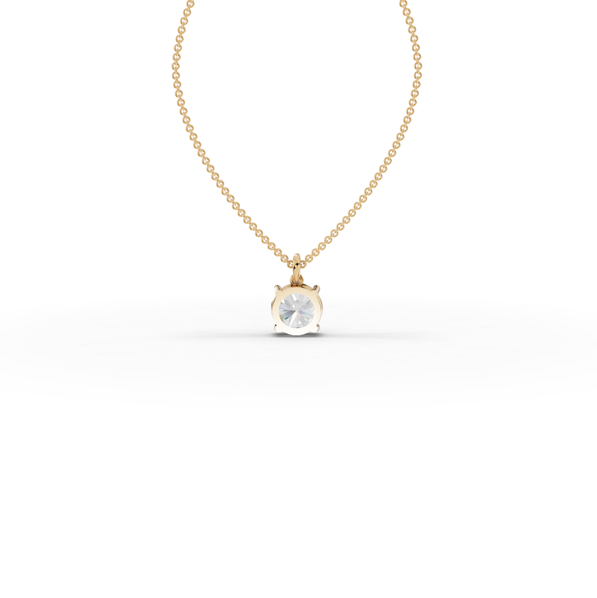 4.00 CT Round Prong Basket Lab Grown Diamond Solitaire Pendant, view 3