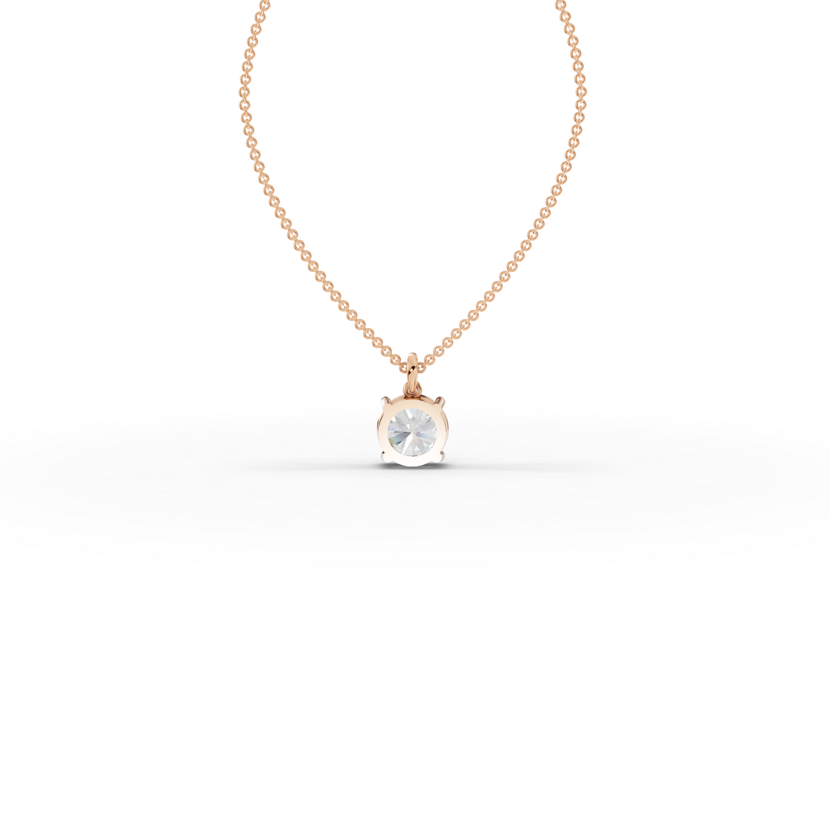4.00 CT Round Prong Basket Lab Grown Diamond Solitaire Pendant, view 6